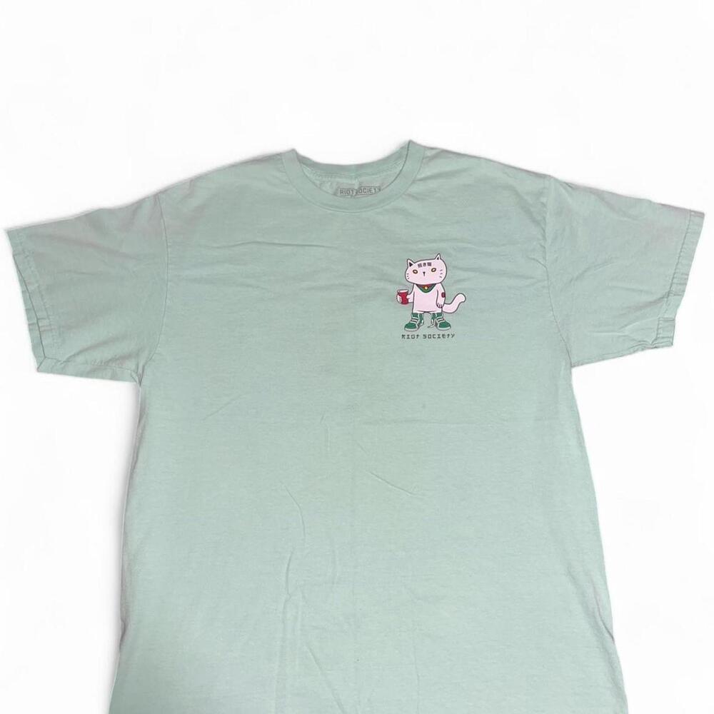 Mint green Riot Society streetwear tee